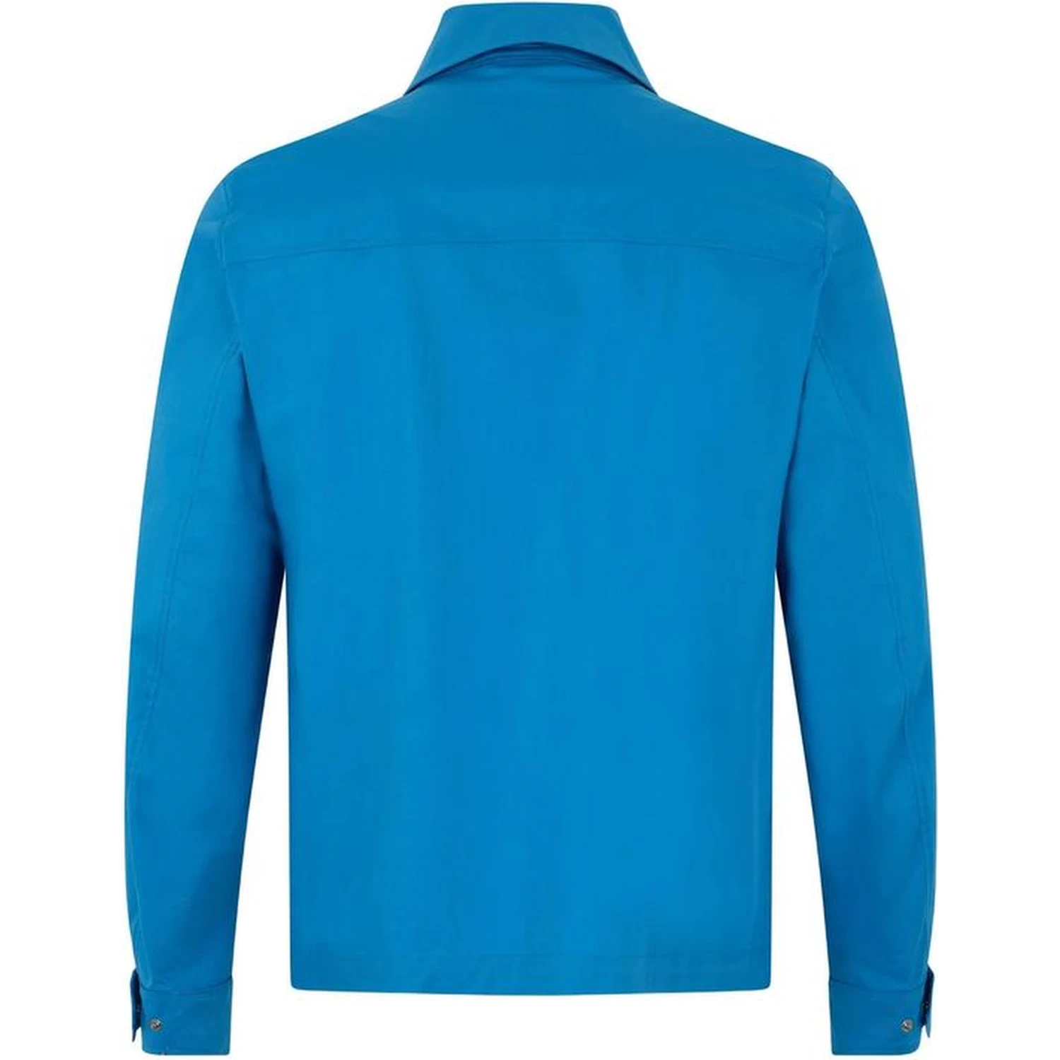 Blue Cotton Full-Length Jacket