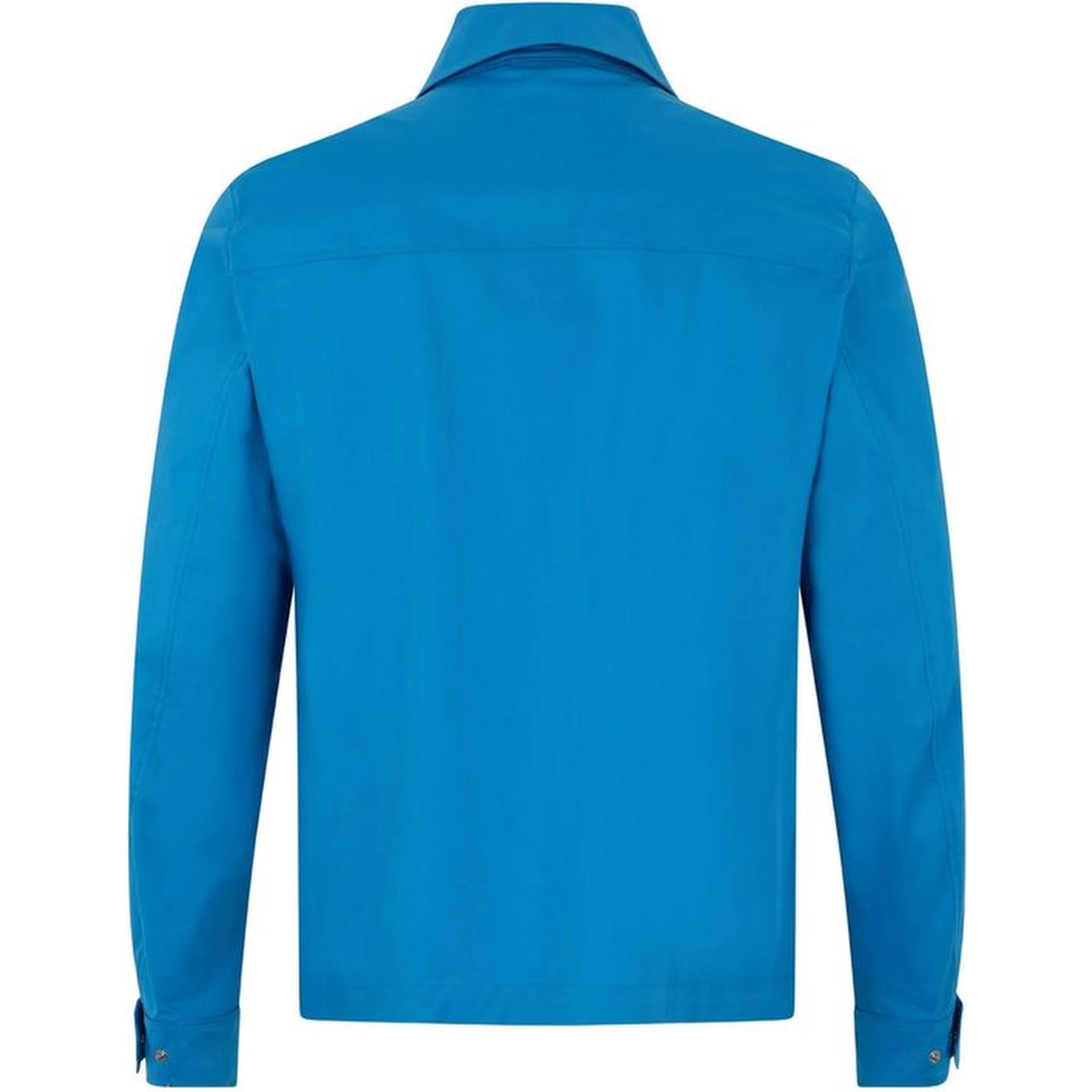 Blue Cotton Full-Length Jacket
