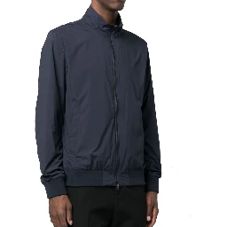 Blue Polyester Bomber