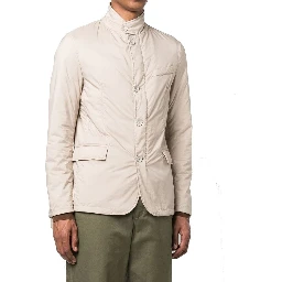 Beige Polyamide Full-Length Jacket