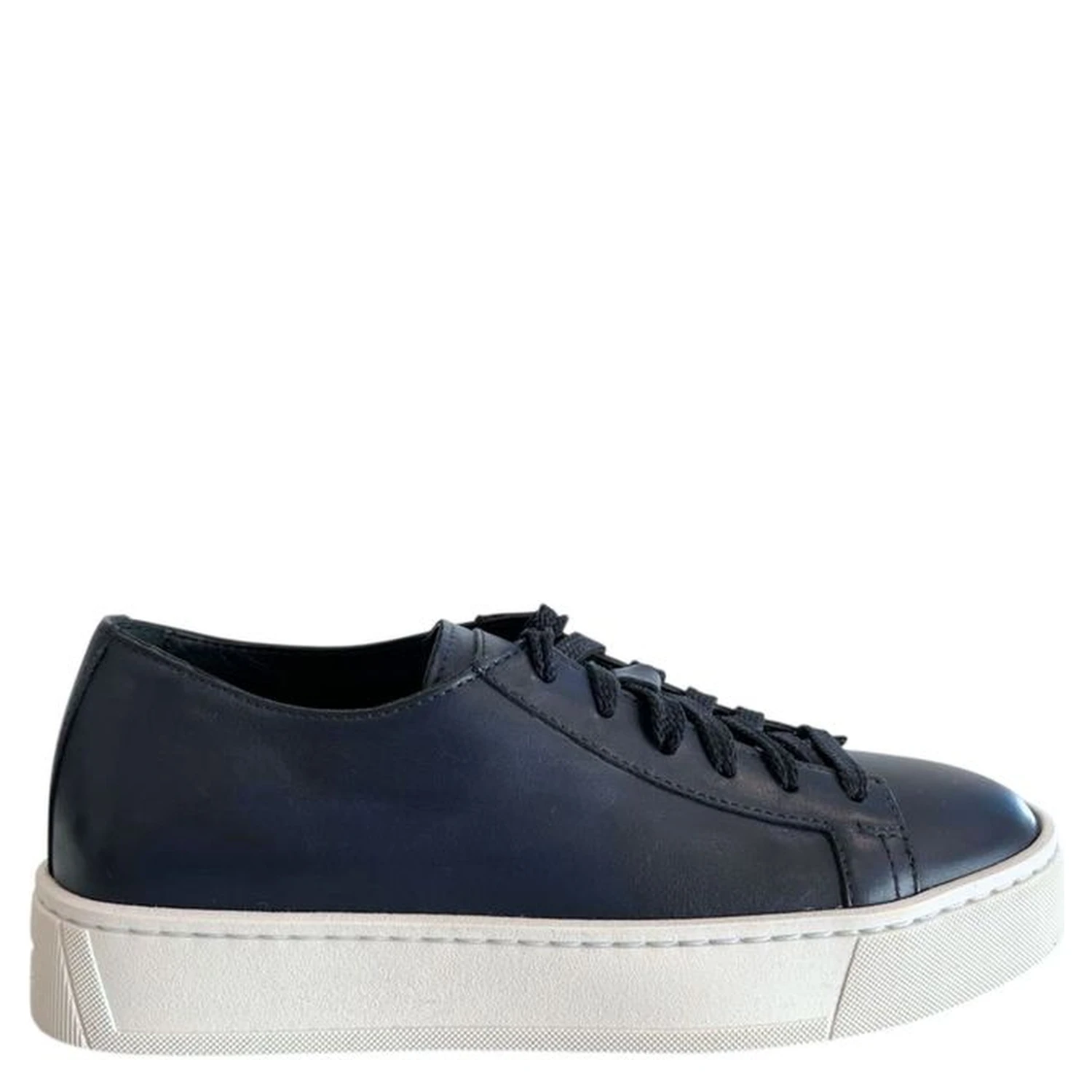 Blue Leather Women Sneaker