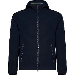 Blue Elastane Shell Jacket