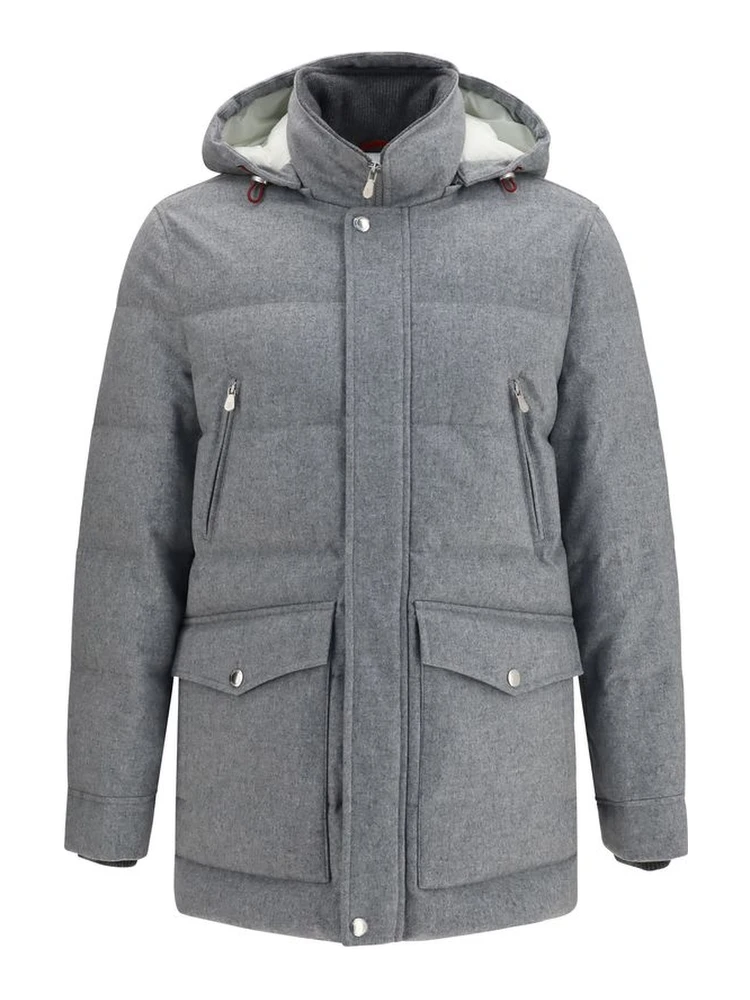 Gray Cashmere Full-Length Jacket