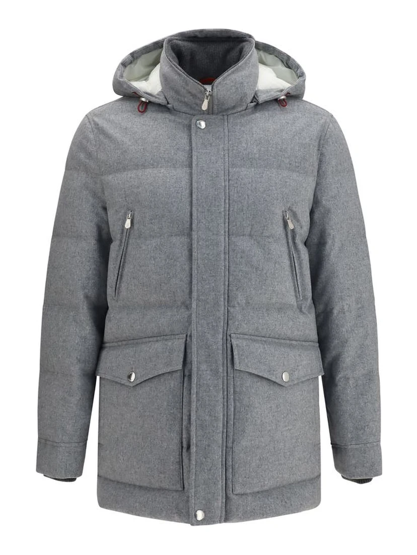 Gray Cashmere Full-Length Jacket