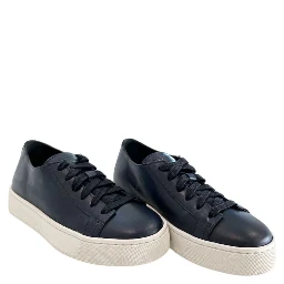 Blue Leather Women Sneaker