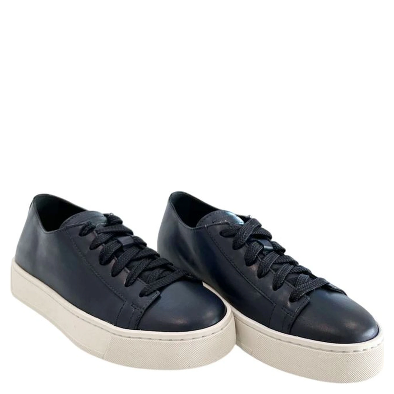 Blue Leather Women Sneaker