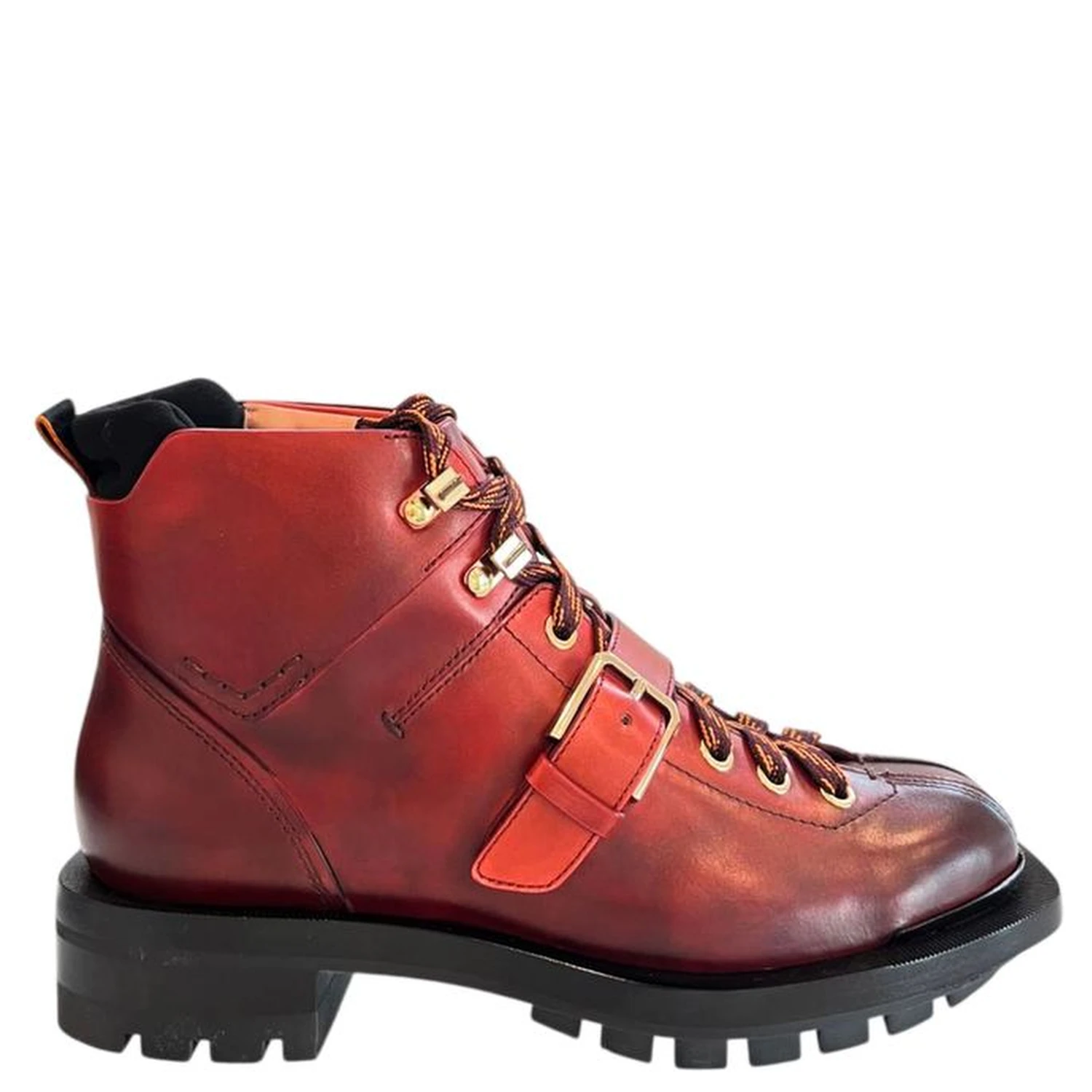 Red Leather Women Boot