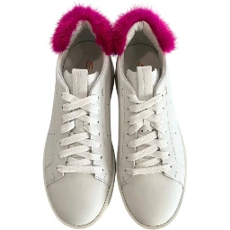 White Leather Women Sneakers