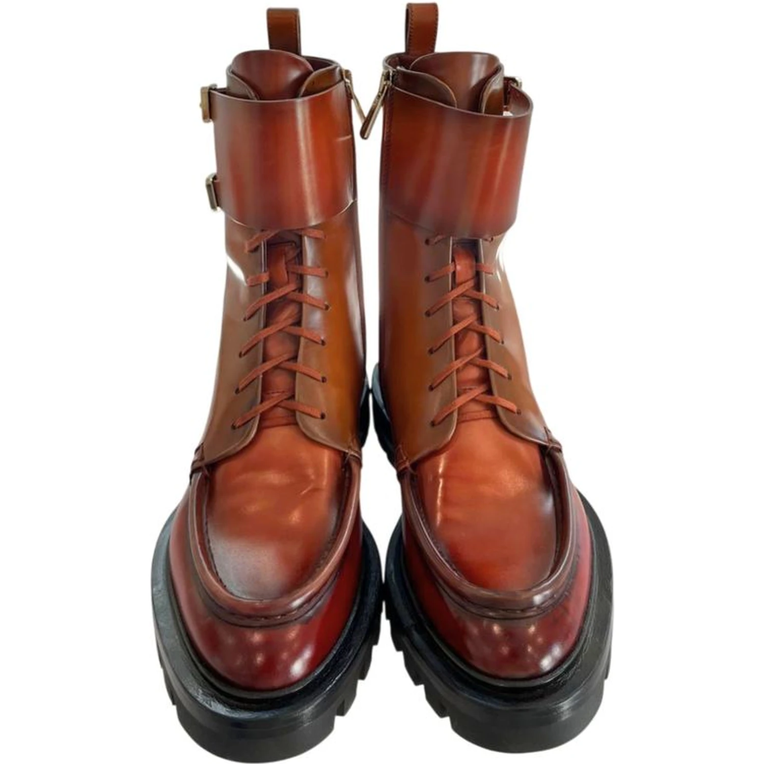 Red Leather Women Boots