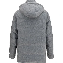 Gray Cashmere Full-Length Jacket