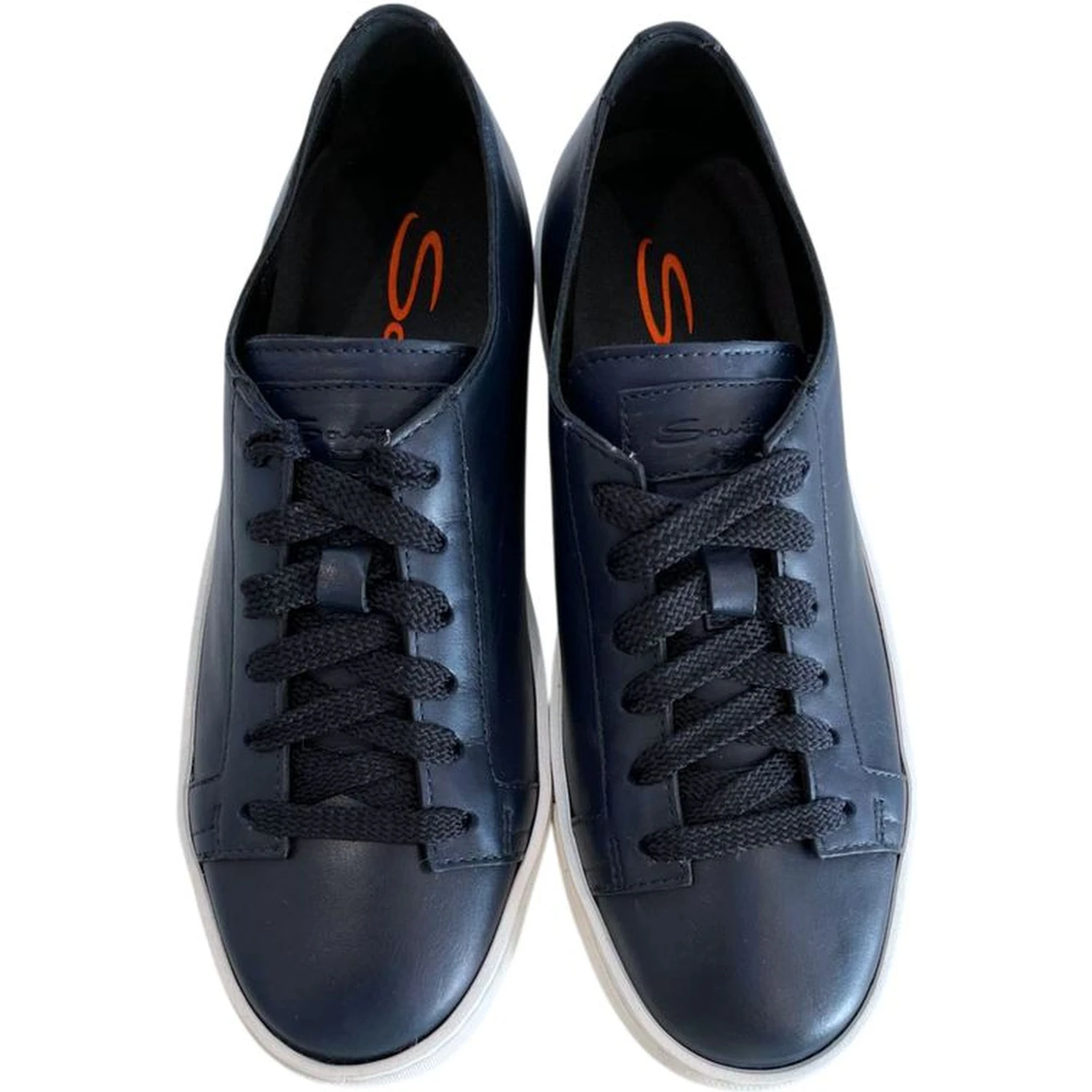 Blue Leather Women Sneaker