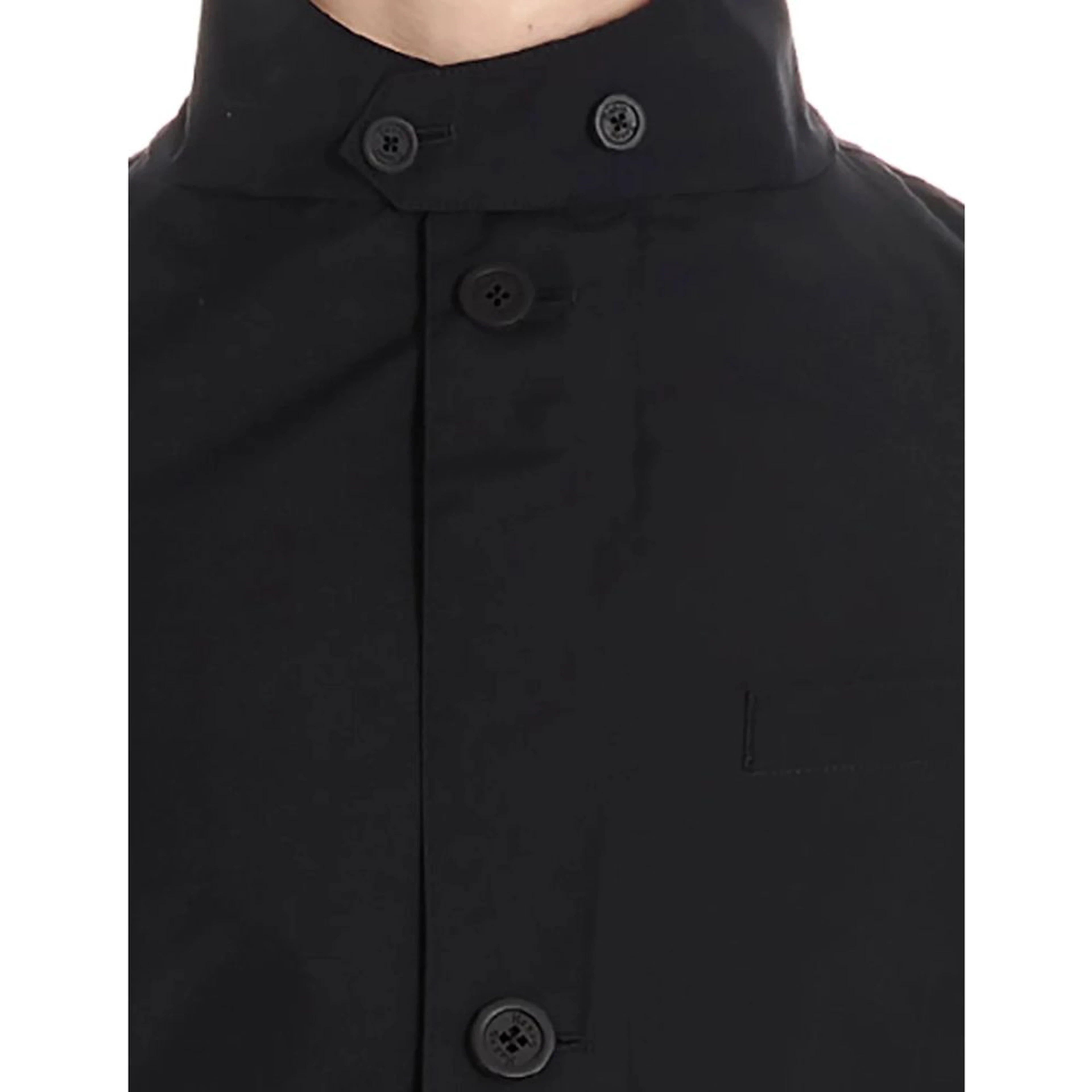 Black Polyester Full-Length Jacket