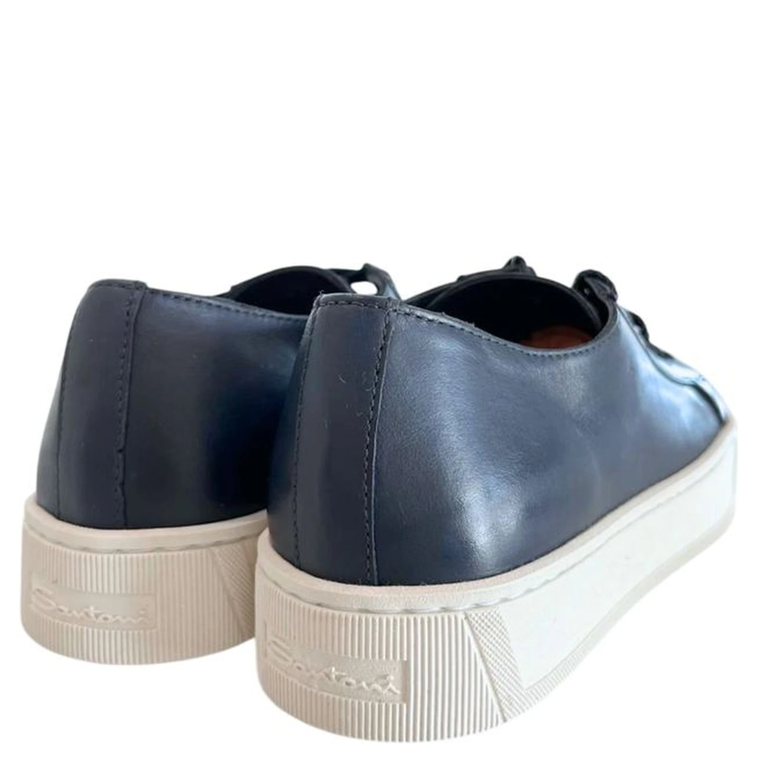 Blue Leather Women Sneaker
