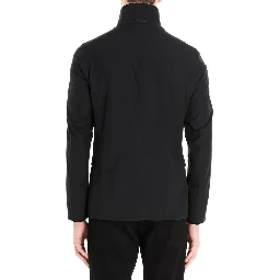 Black Polyester Full-Length Jacket