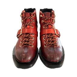 Red Leather Women Boot