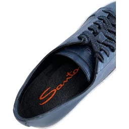 Blue Leather Women Sneaker