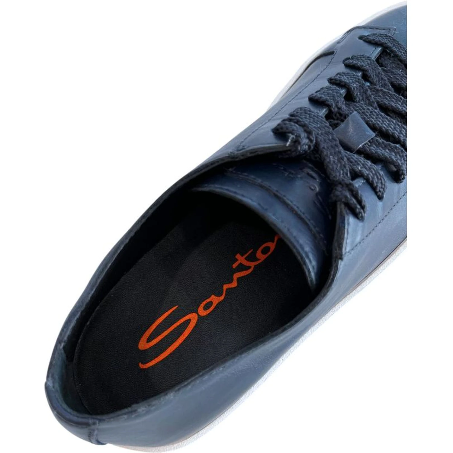 Blue Leather Women Sneaker