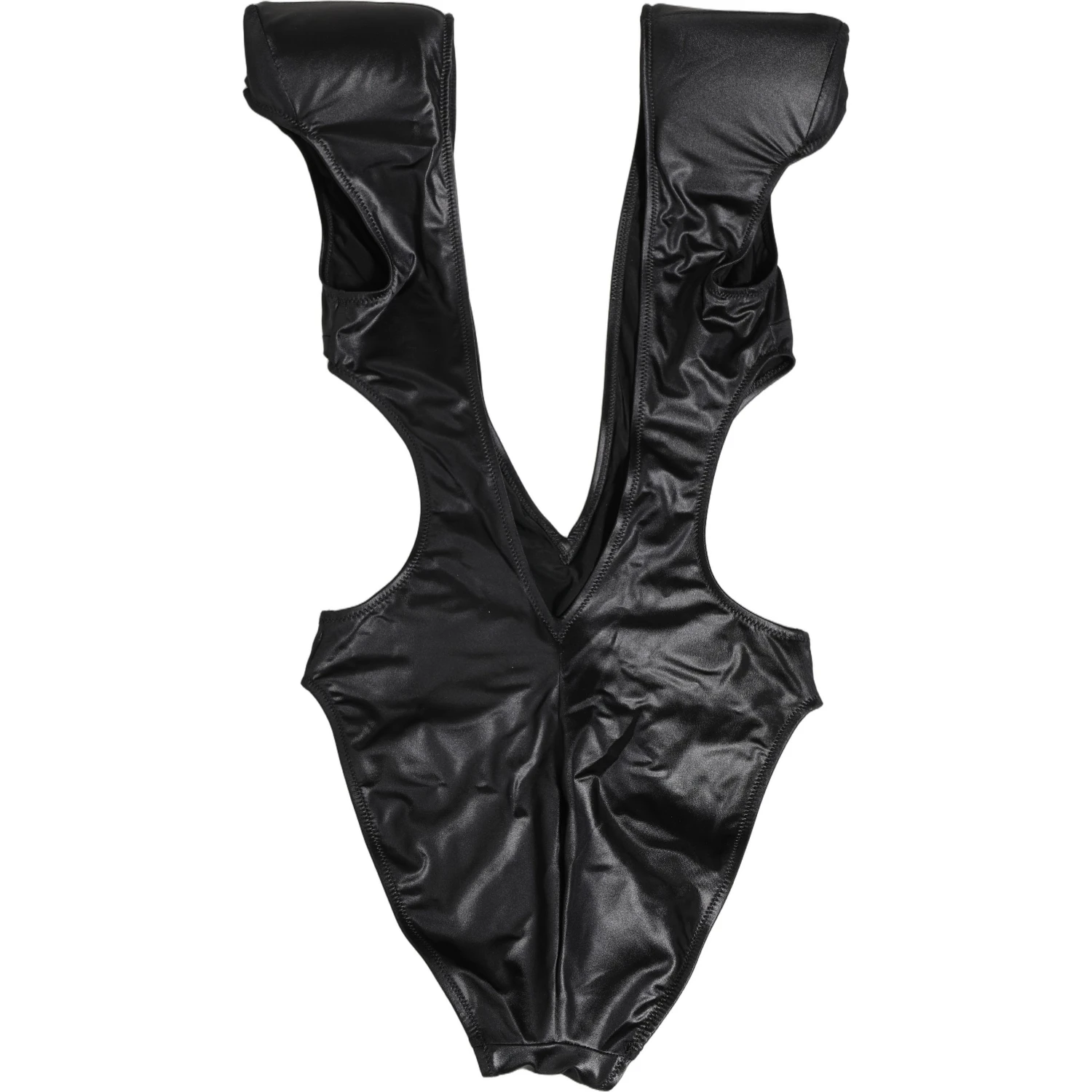Black Deep V-Neck Cutout One Piece Swimwear