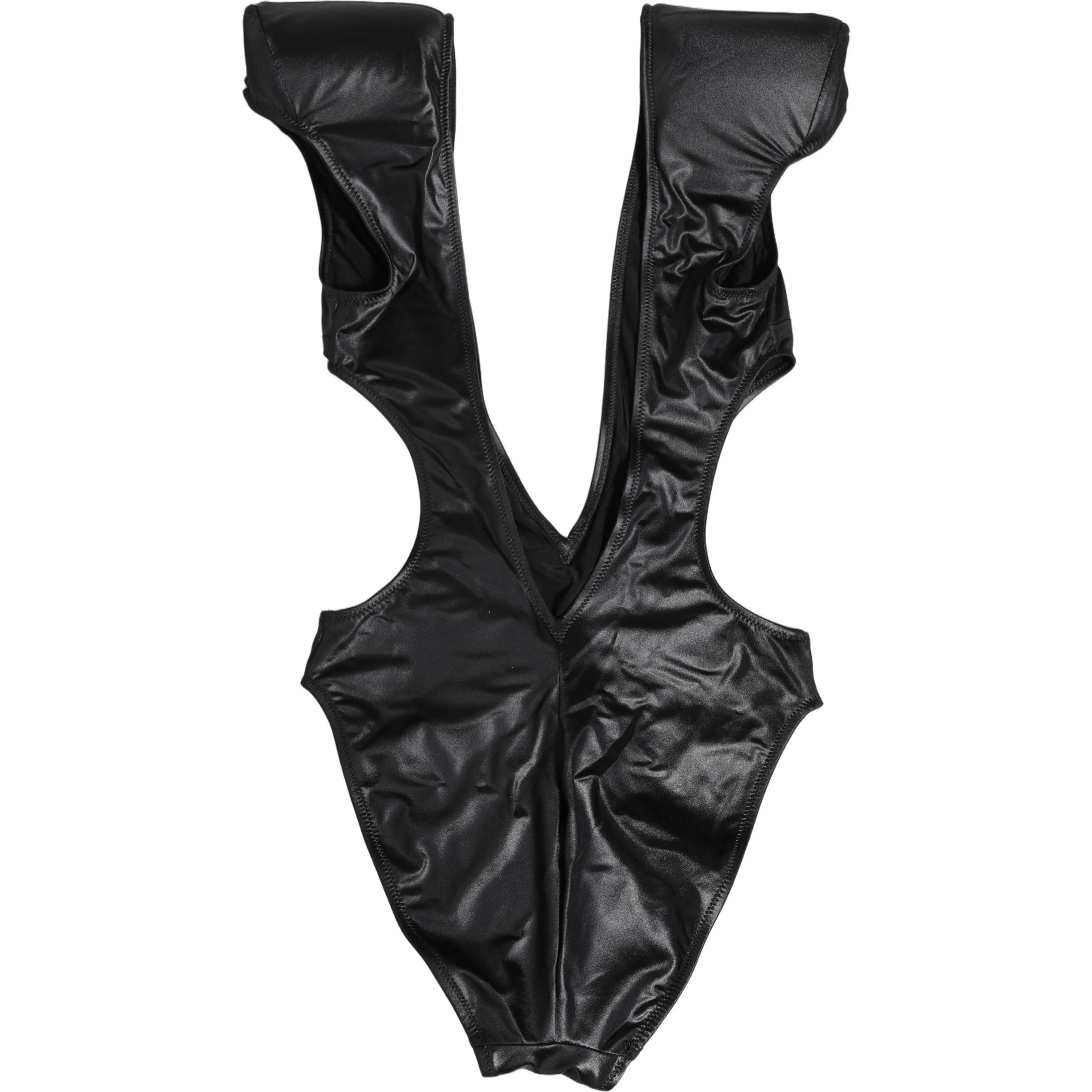 Black Deep V-Neck Cutout One Piece Swimwear