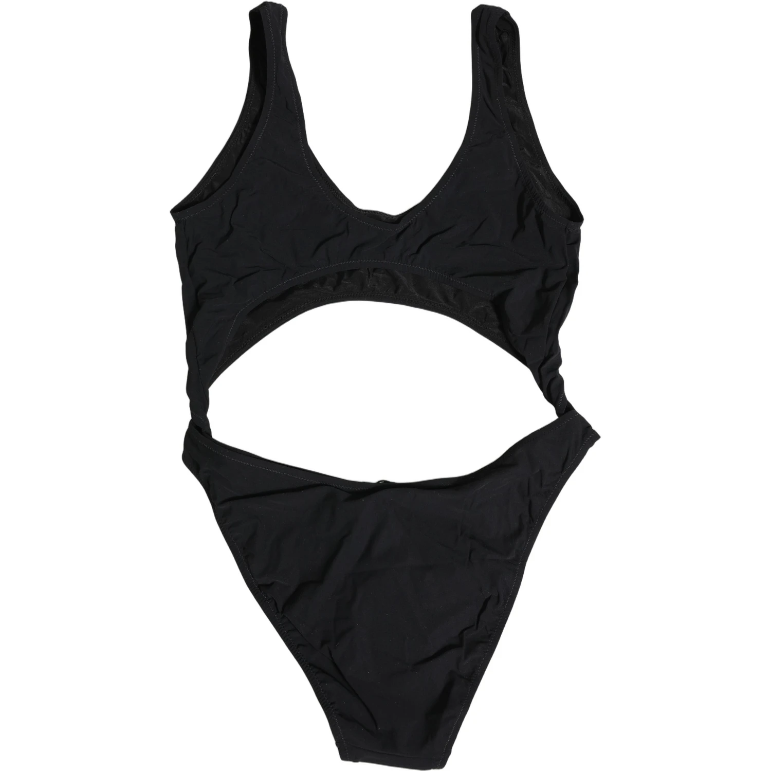 Black Cutout Logo One Piece Swimsuit Swimwear