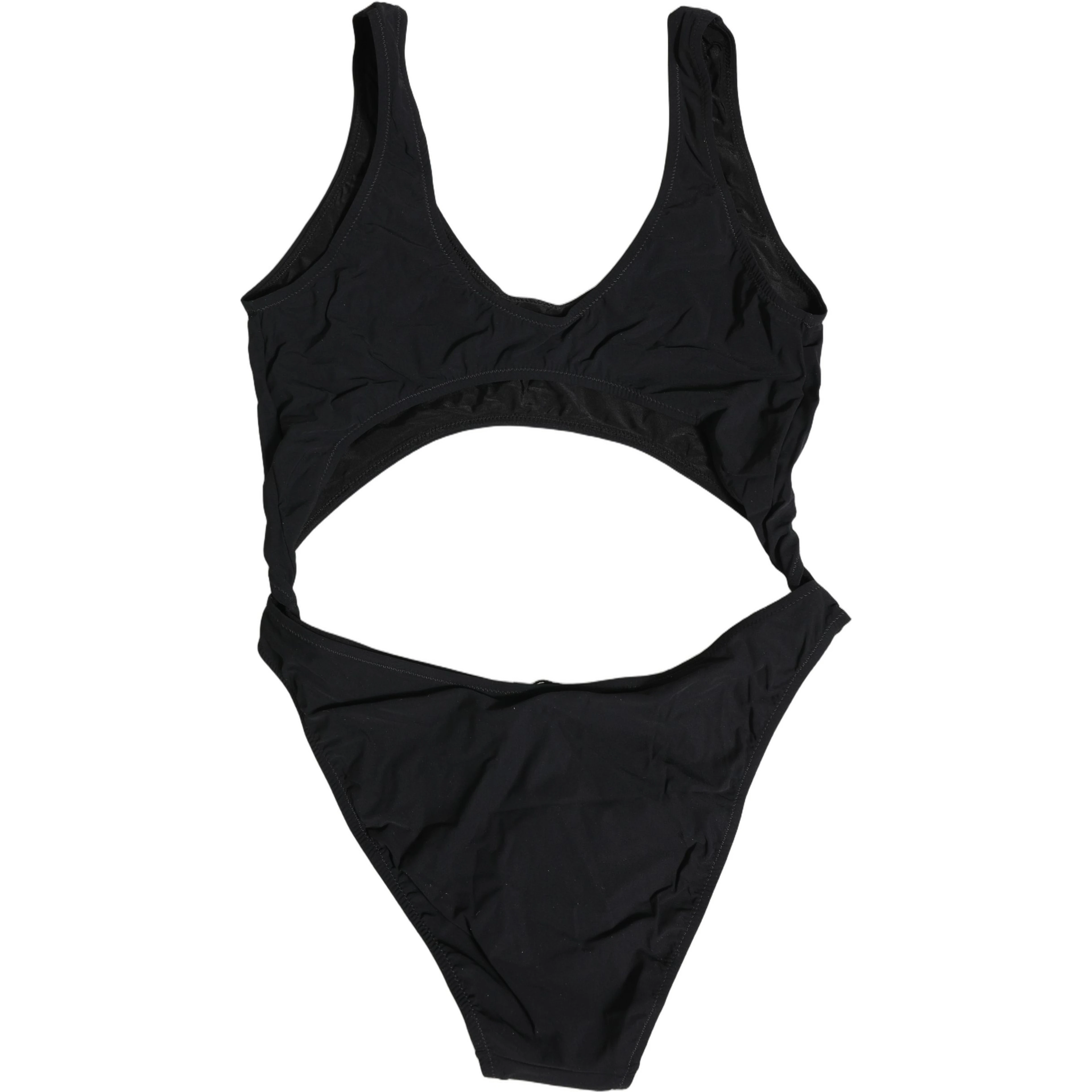 Black Cutout Logo One Piece Swimsuit Swimwear