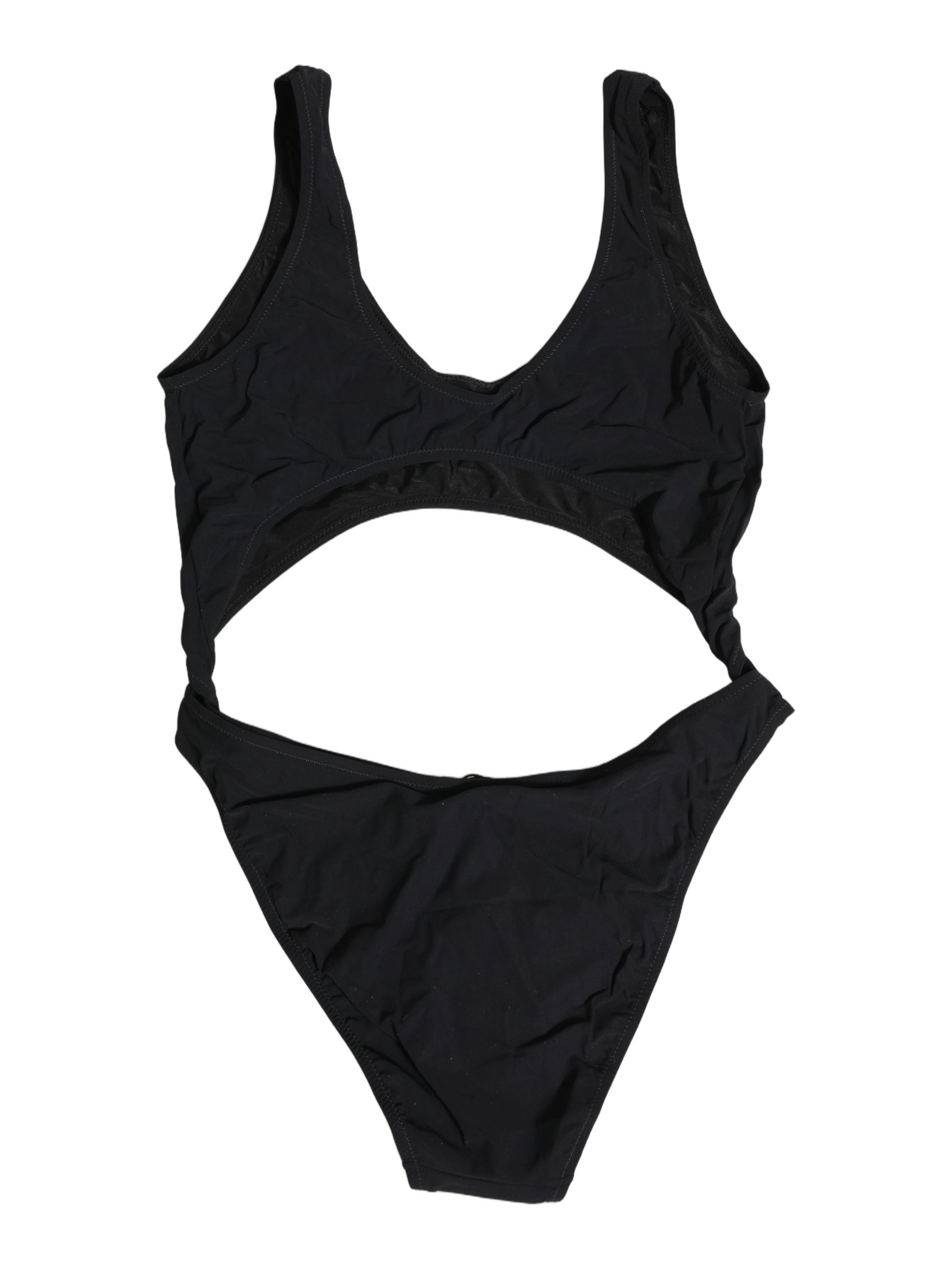 Black Cutout Logo One Piece Swimsuit Swimwear