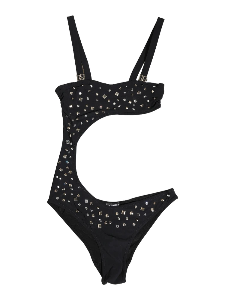 Black Embellished Cutout Bandeau One Piece Swimwear alternative