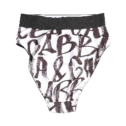 White Black Graphic Logo High Brief Underwear