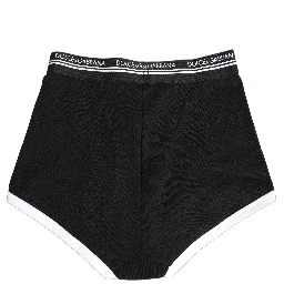 Black White Logo Waistband Coulotte Panty Underwear