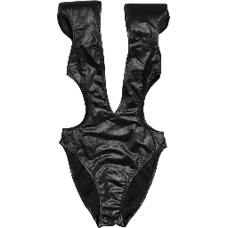 Black Deep V-Neck Cutout One Piece Swimwear