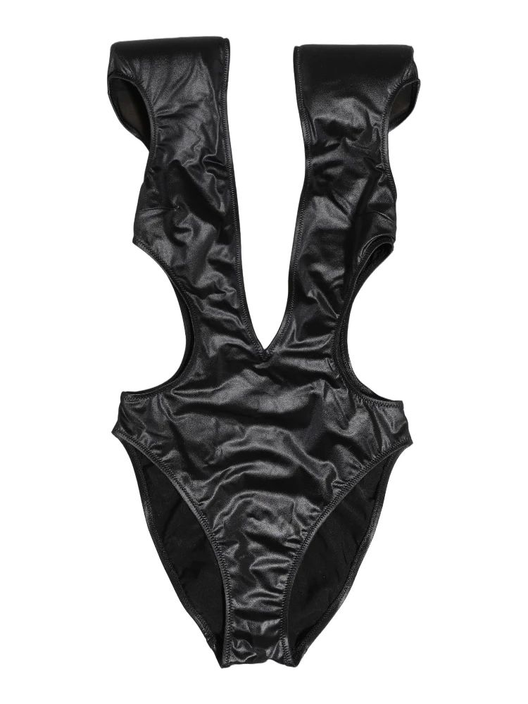 Black Deep V-Neck Cutout One Piece Swimwear alternative