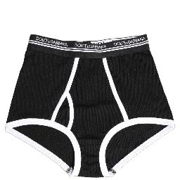 Black White Logo Waistband Coulotte Panty Underwear