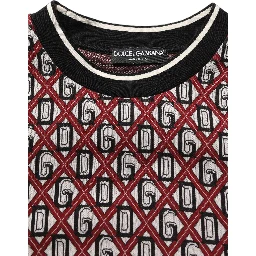 Red Logo Cotton Jacquard Sweatshirt Sweater