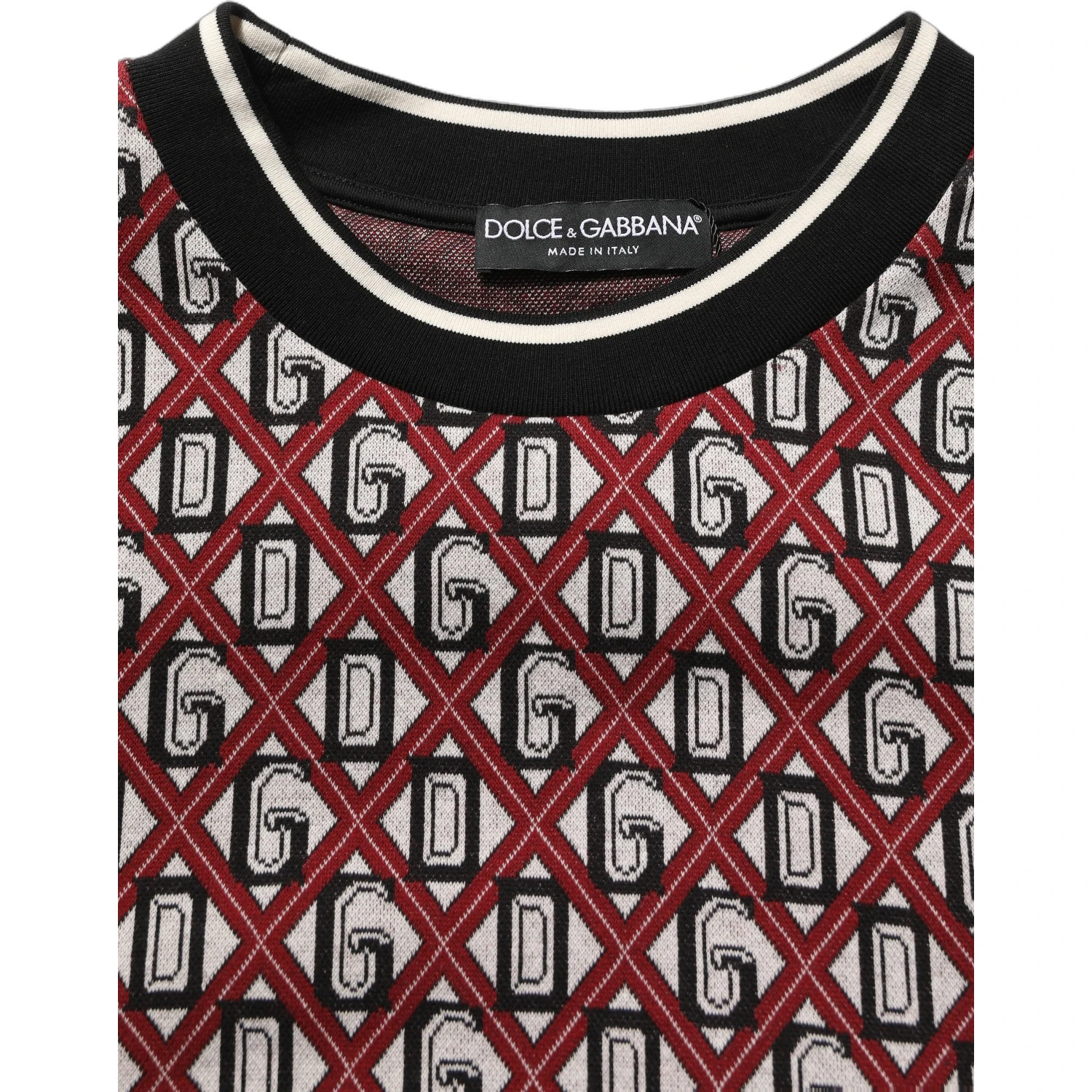 Red Logo Cotton Jacquard Sweatshirt Sweater