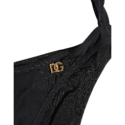 Black Cutout Logo One Piece Swimsuit Swimwear
