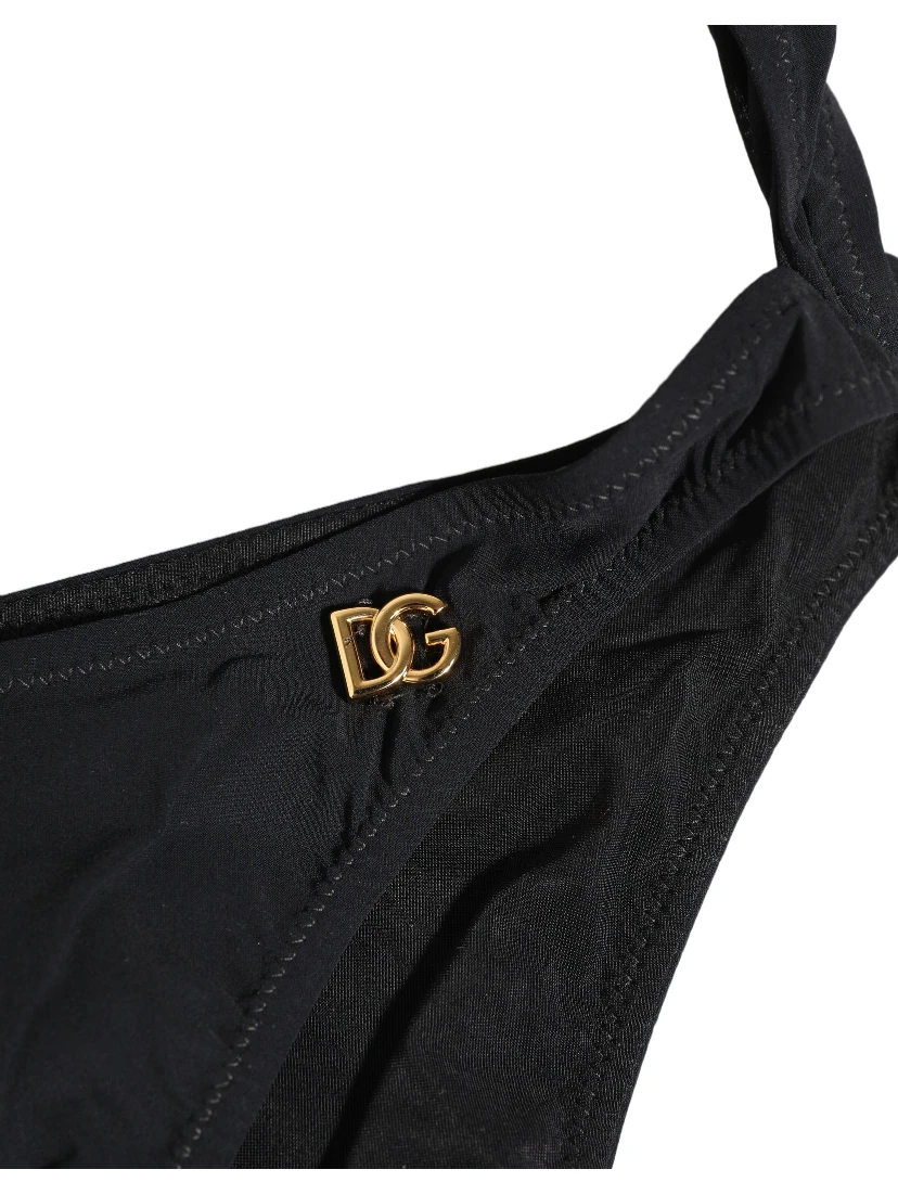 Black Cutout Logo One Piece Swimsuit Swimwear