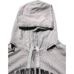 Gray Graphic Hooded Sweatshirt Men Sweater