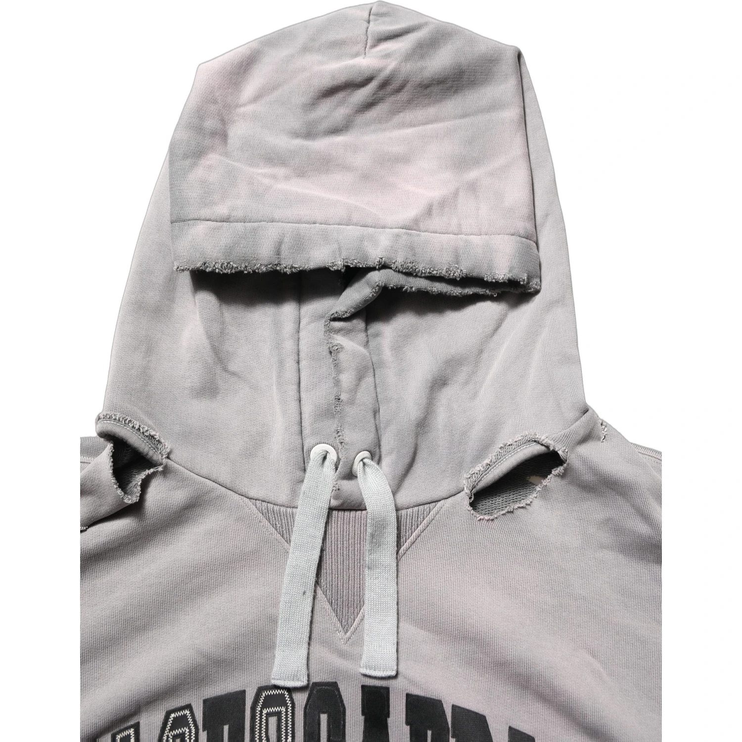 Gray Graphic Hooded Sweatshirt Men Sweater