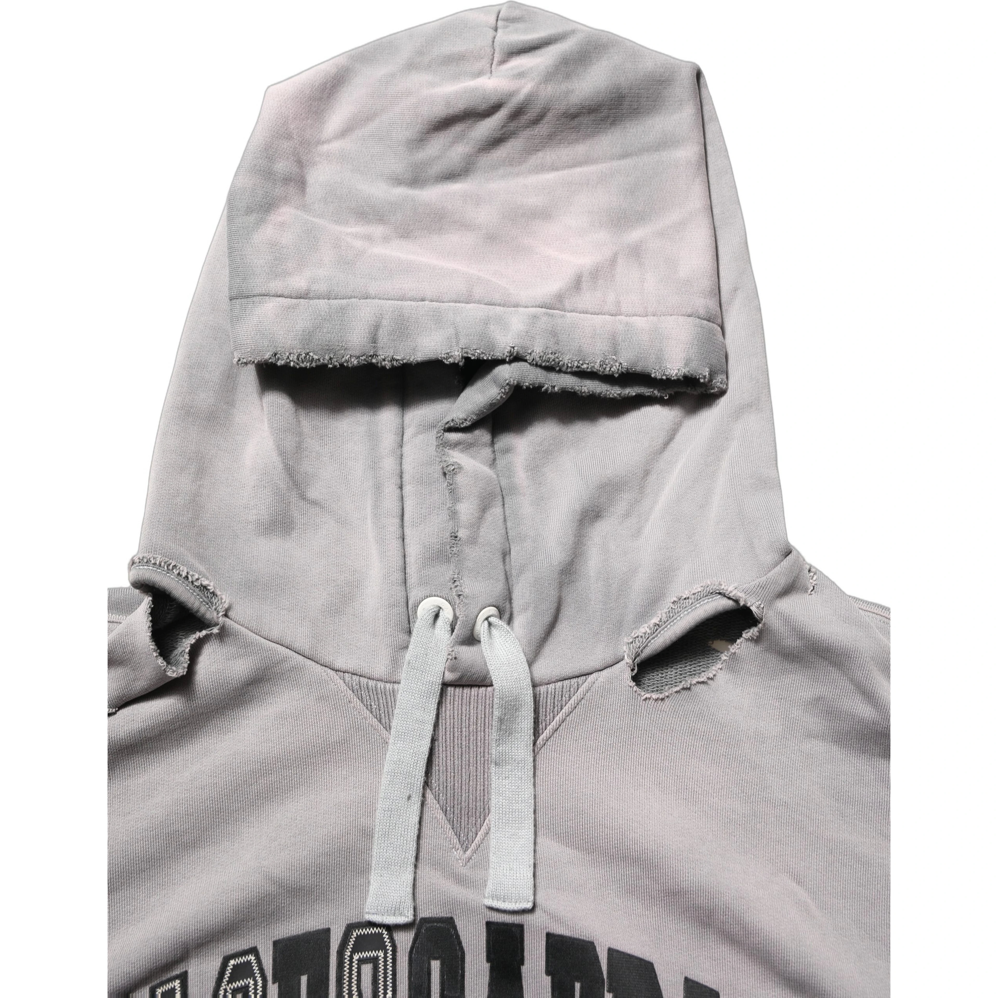 Gray Graphic Hooded Sweatshirt Men Sweater
