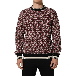 Red Logo Cotton Jacquard Sweatshirt Sweater