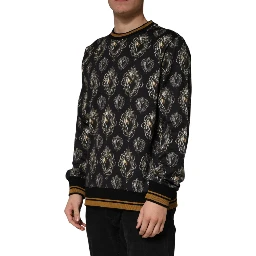 Black Sacred Heart Cotton Sweatshirt Sweater