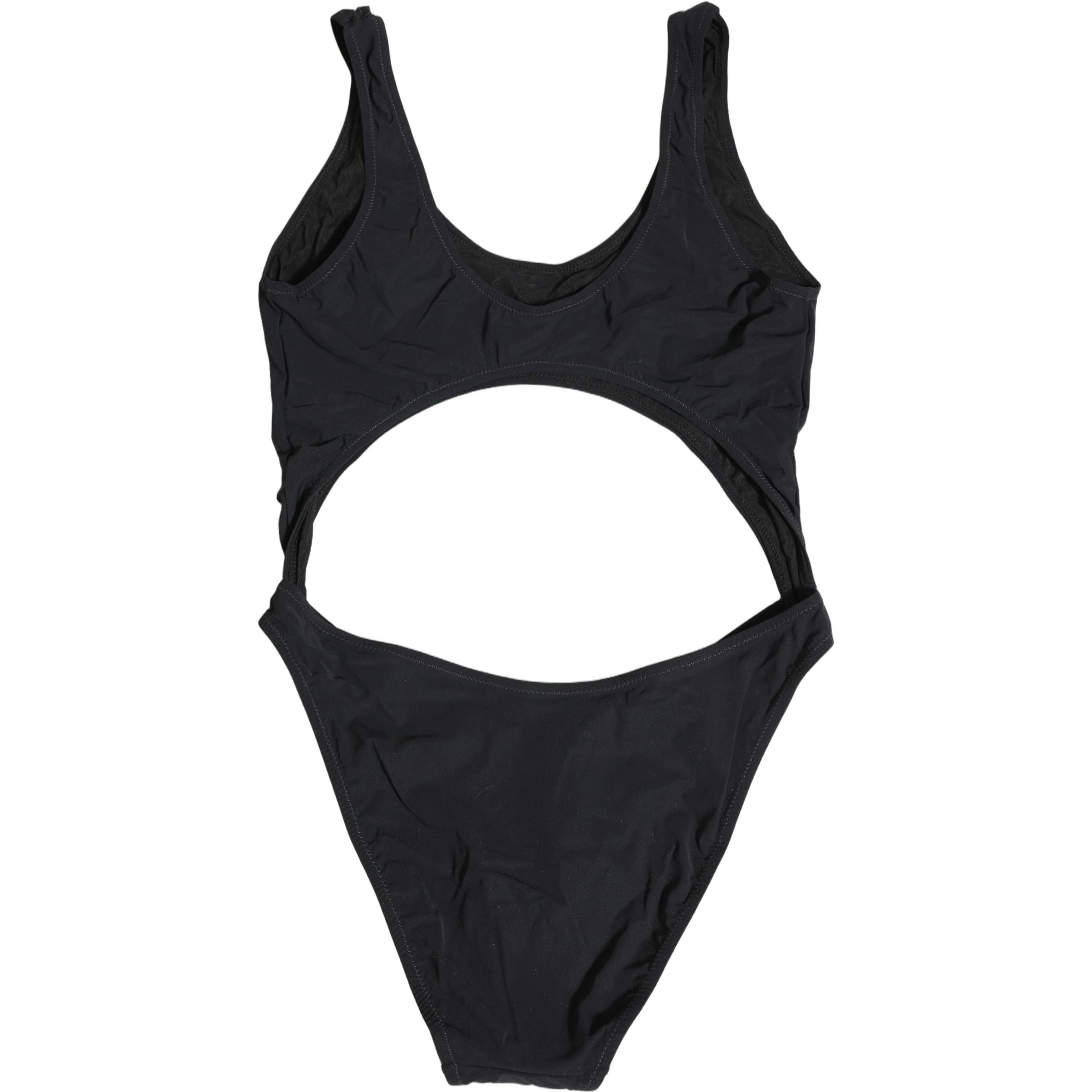 Black Cutout Logo One Piece Swimsuit Swimwear