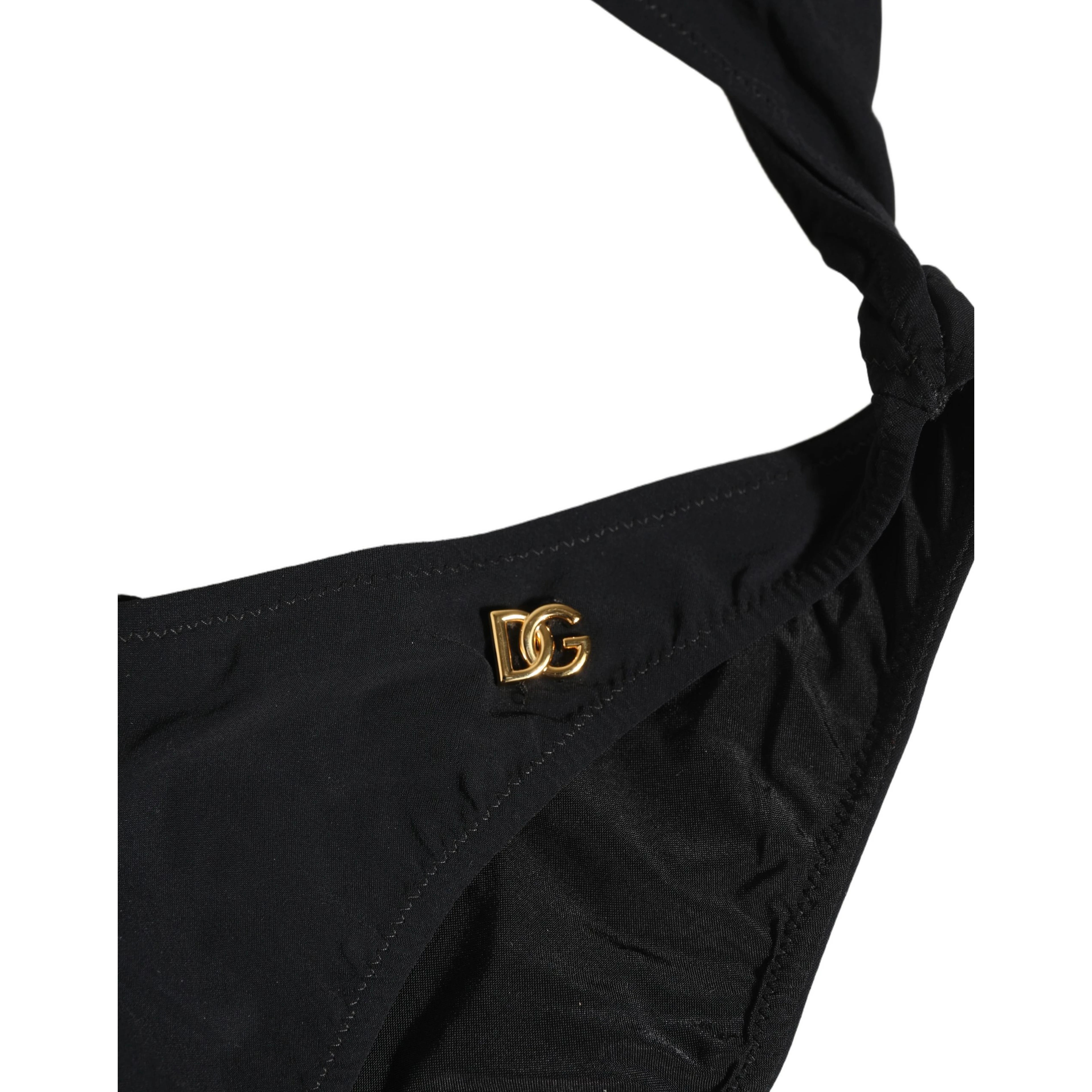 Black Cutout Logo One Piece Swimsuit Swimwear