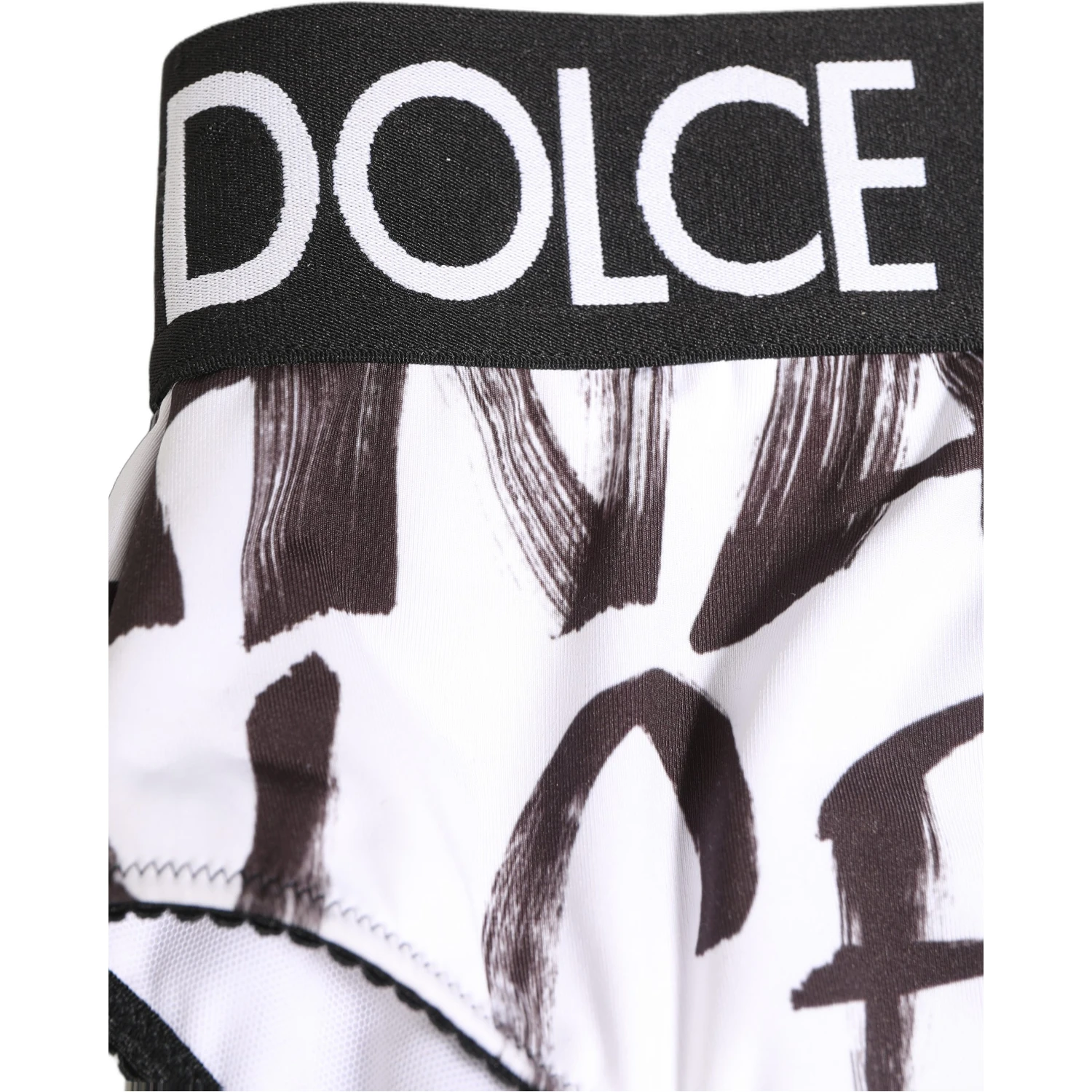 White Black Graphic Logo High Brief Underwear