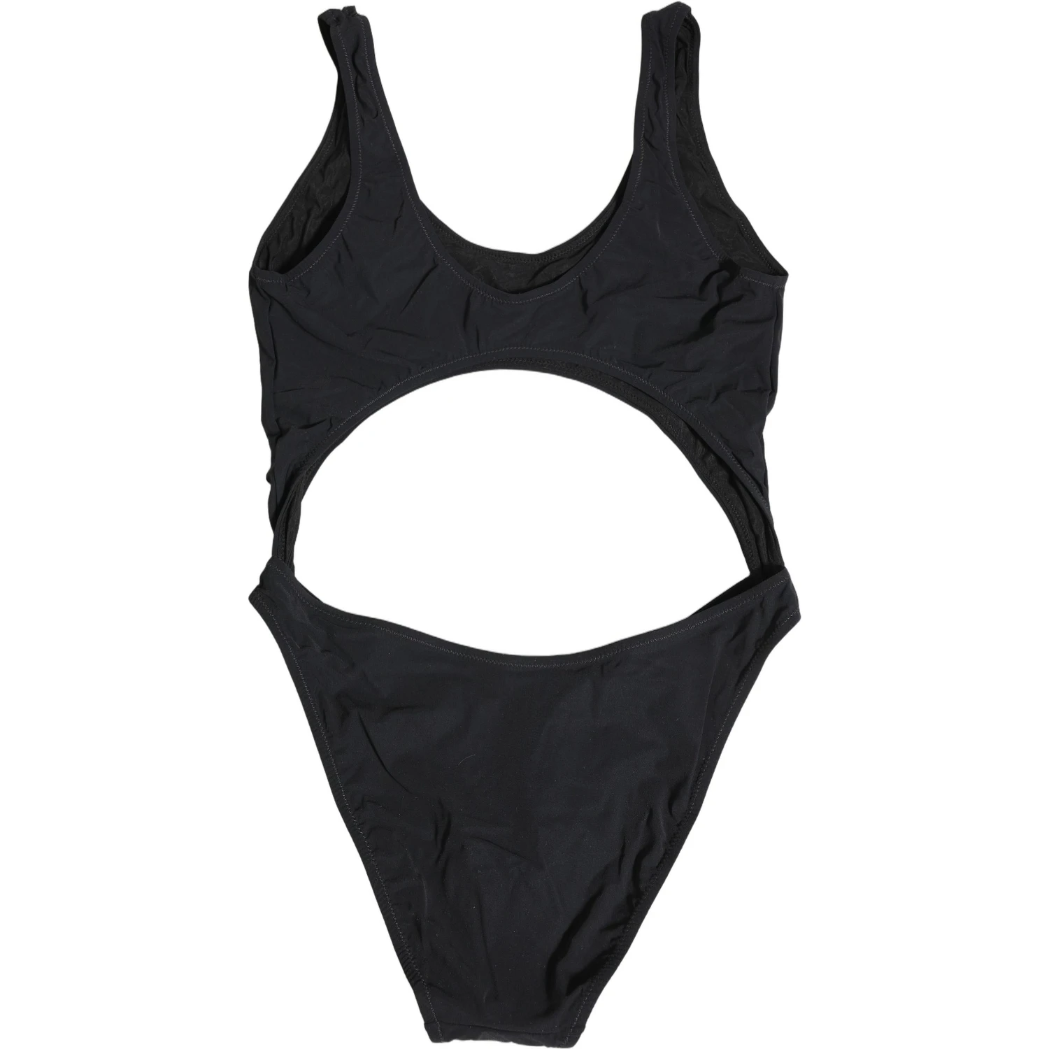 Black Cutout Logo One Piece Swimsuit Swimwear