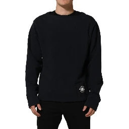 Dark Blue Logo Cotton Sweatshirt Sweater