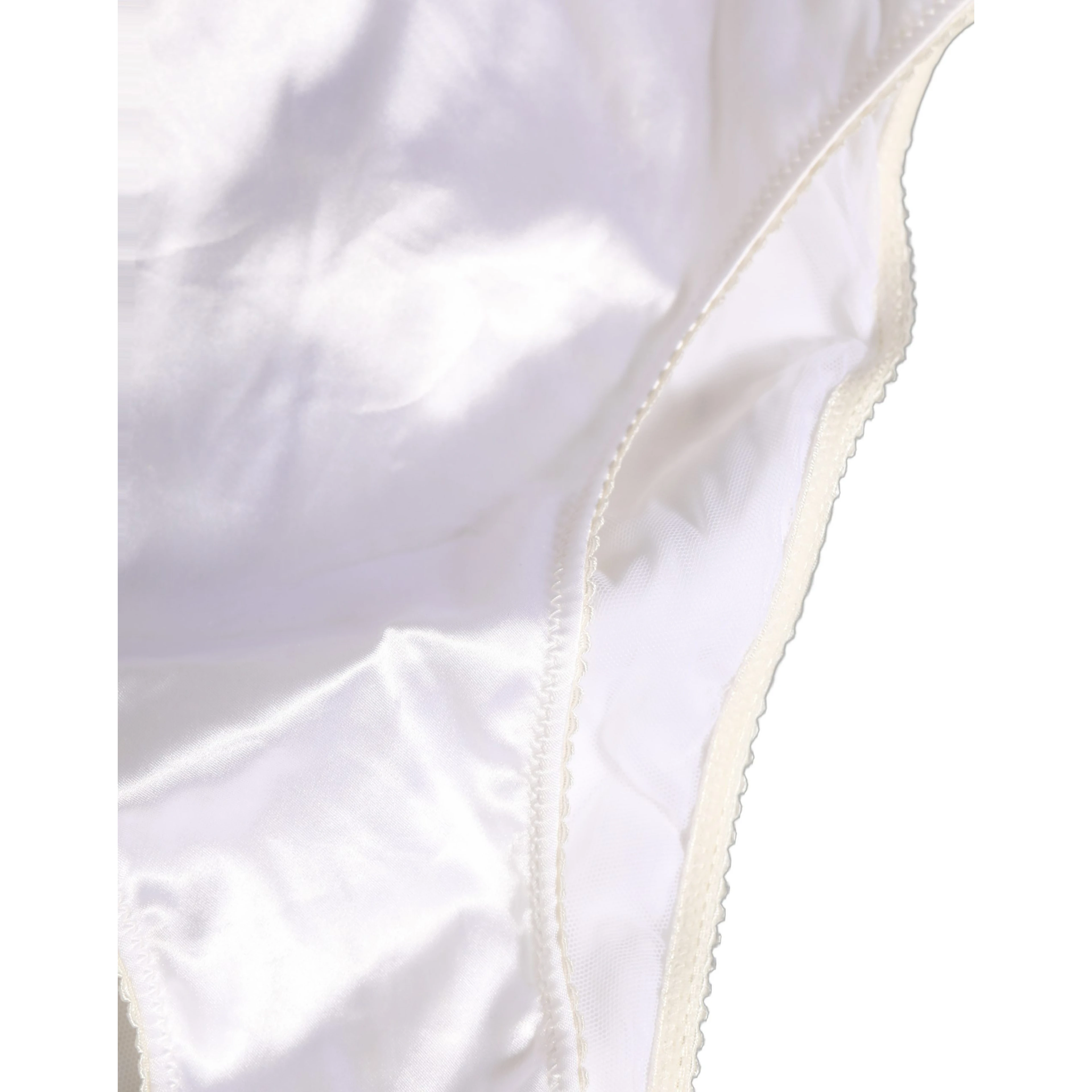White Satin High-Waist Brief Logo Women Underwear