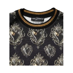 Black Sacred Heart Cotton Sweatshirt Sweater
