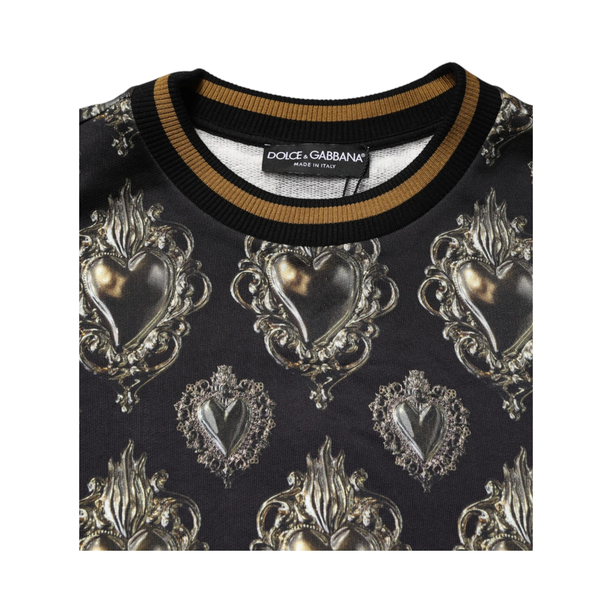Black Sacred Heart Cotton Sweatshirt Sweater