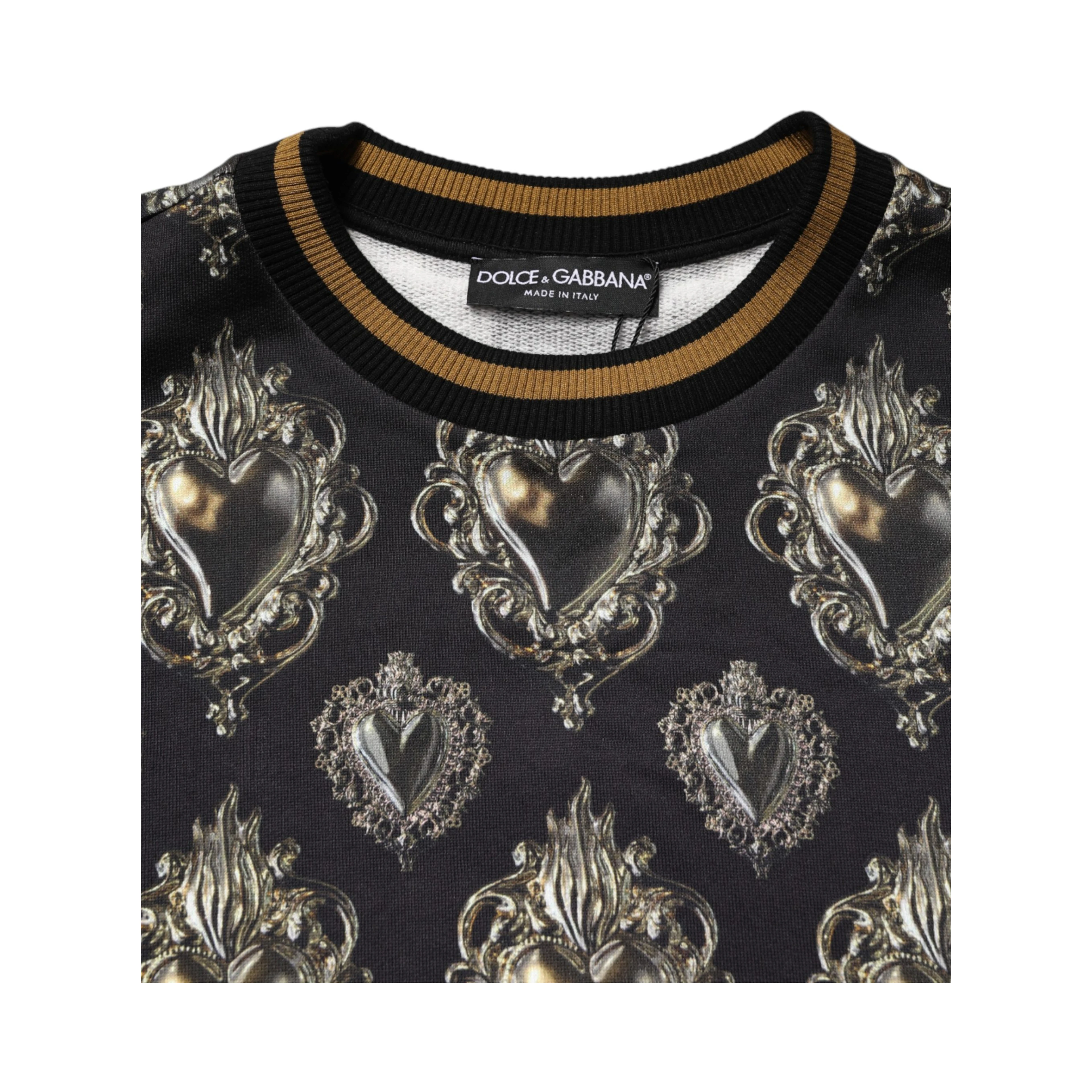 Black Sacred Heart Cotton Sweatshirt Sweater
